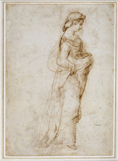 Figura femminile che cammina verso destra da Raffaello Sanzio Raphael